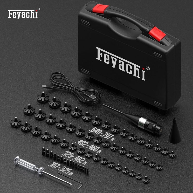 Feyachi مجموعة رؤية بالليزر قابلة للشحن مع 64 محول تناسب عيارات 0.17 إلى 12 GA، مجموعة رؤية بالليزر متعددة العيارات باللون الأخضر/الأحمر - Image 4